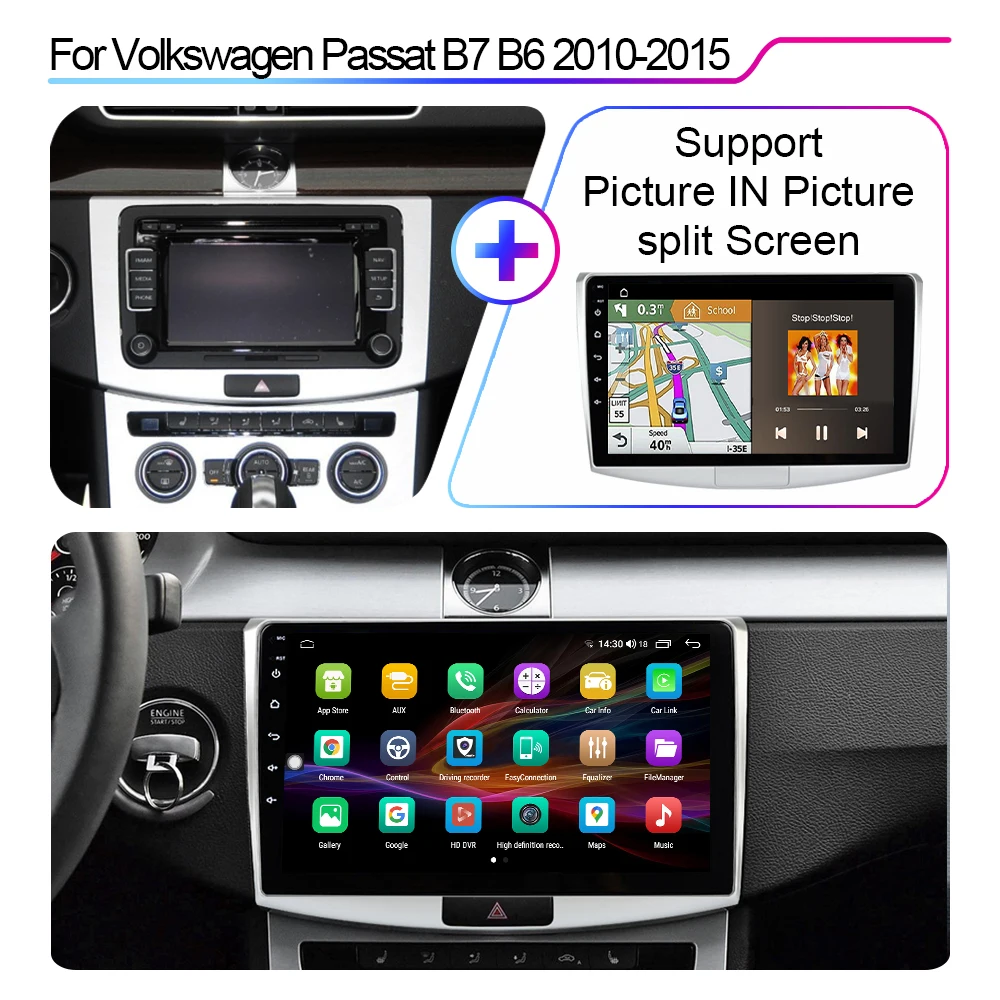 XIMA XV6 Pro Android 10 2 din DVD Carplayer Car Radio Multimedia Video Player Navi GPS For VW Passat B6 B7 CC 2010 - 2016 8 Core |