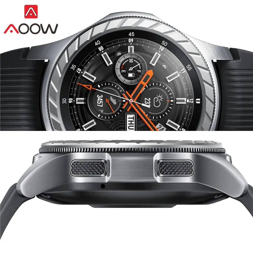 Ободок кольцо стиль для samsung Galaxy Watch 46 мм клейкая крышка против царапин Нержавеющая сталь защита аксессуары для шестерни S3