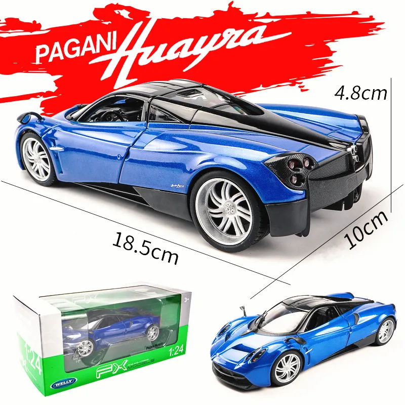 Модель автомобиля Welly в масштабе 1:24 PAGANI HUAYRA blue roadster из сплава литой под давлением