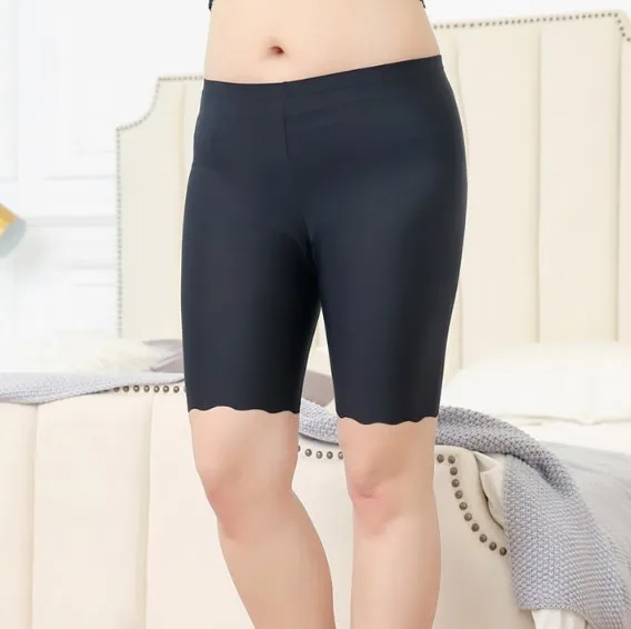 Летние облегающие безопасные леггинсы Женские однотонные тонкие с эластичной