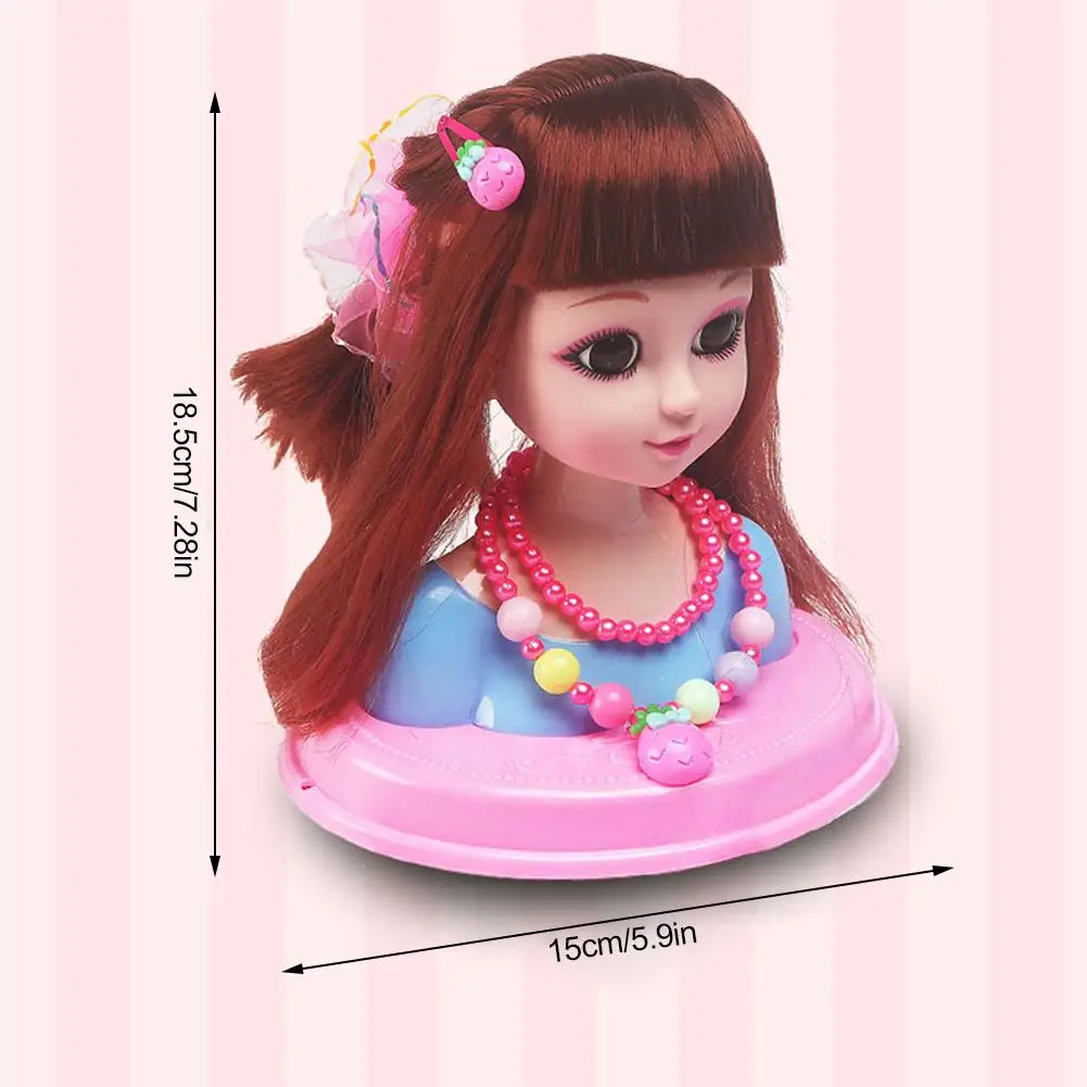 

Children Makeup Pretend Playset Princess Styling Head Doll Kids Fashion Toy Hairstyle Beauty Game With Girl Beauty Accessories