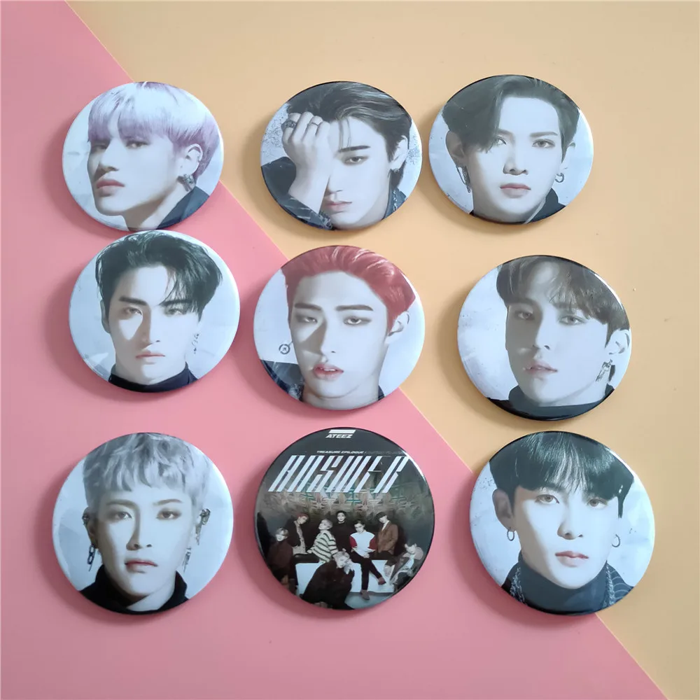 1 шт. Kpop ATEEZ значок для возвращения нового альбома ответа 58 мм сплав HD фотоальбом