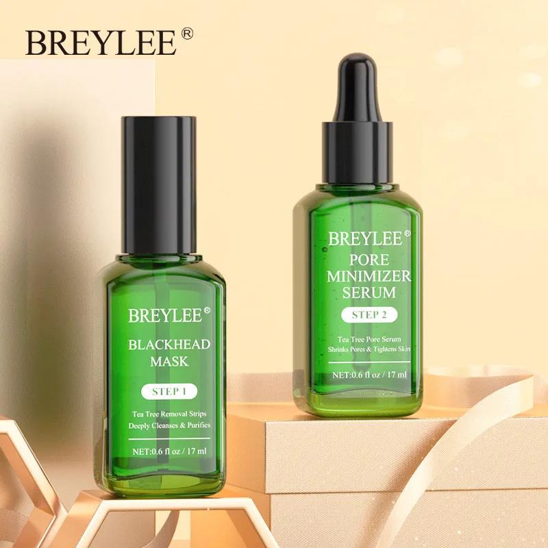 

BREYLEE Tea Tree Blackhead Remover Serum Shrink Pores Essence Black Peeling Mask Oil-Control Face Sheet Mask Whitening Skin Care