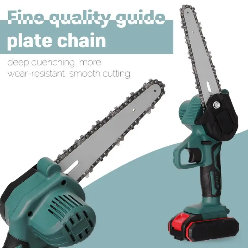 

Newest 6/4 Inch Mini Electric Saw Chainsaw For Fruit Tree Woodworking Garden Tools With Battery Hand Held Wood Cutters