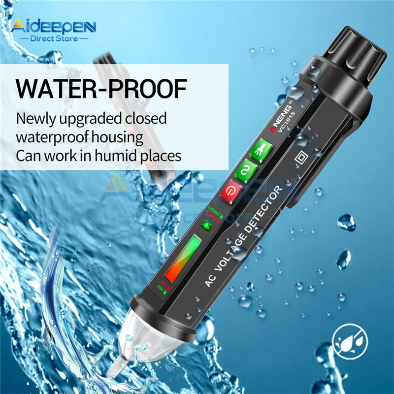 

Portable VC1015 Non-contact AC Voltage Detector Tester Meter 12V-1000V Pen Style Electric Indicator LED Voltage Meter Vape Pen