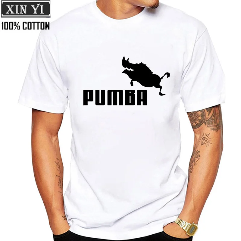 Новинка года, брендовые футболки homme Pumba, Мужская футболка с короткими рукавами, хлопок, летняя повседневная футболка для мальчиков, модная футболка