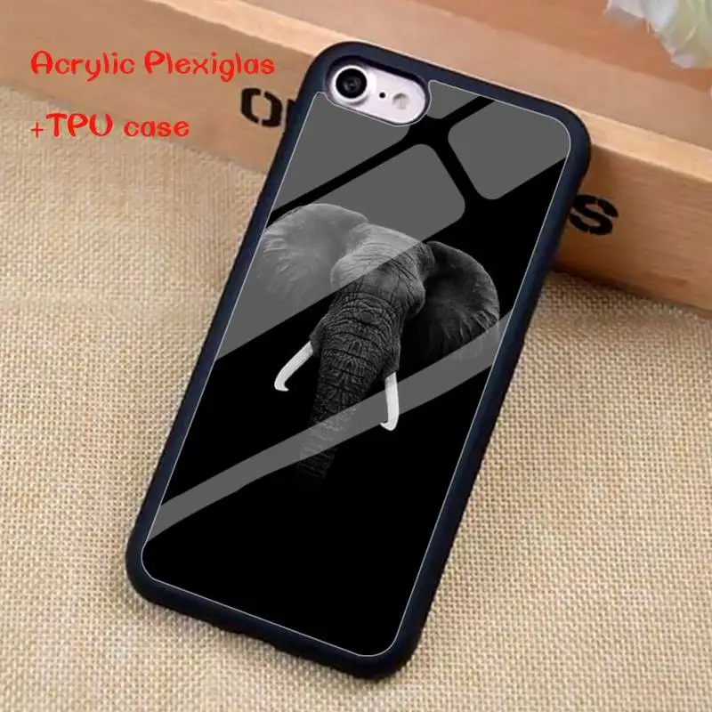 

Elephant nature Phone Case For iphone 12 11 Pro Max X XR XS SE 2020 6S 7 8 Plus Acrylic Plexiglass TPU