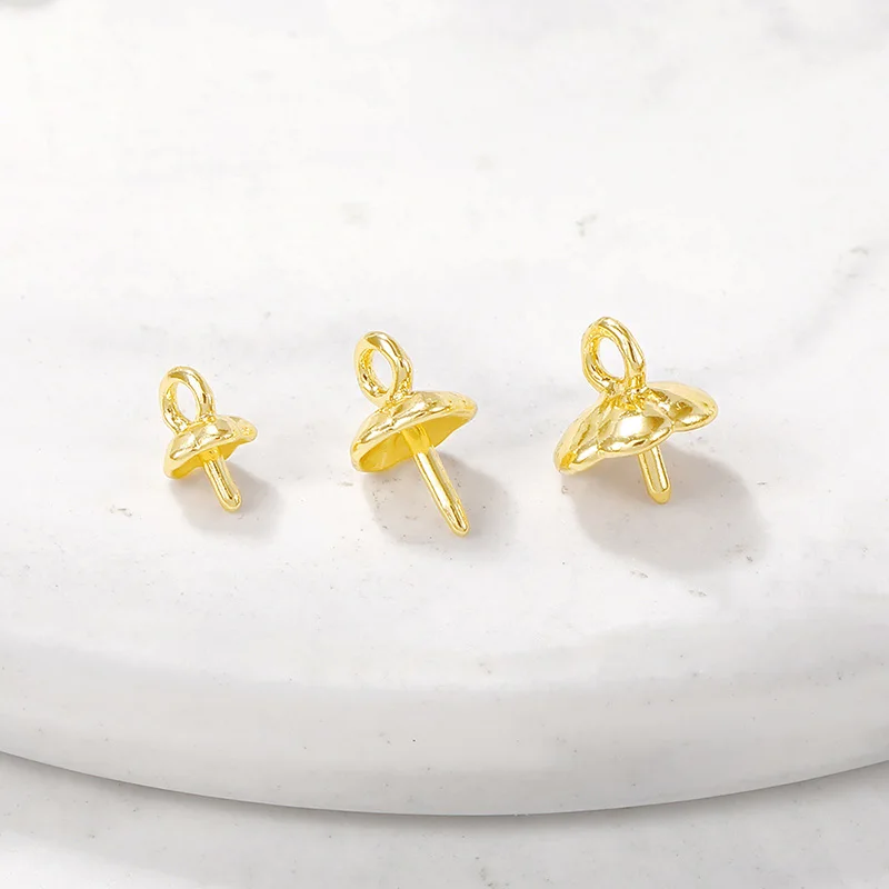 

Mibrow 10PCS Gold Color Copper Chain Tail Tag Charms Glossy Pearl Pendants for DIY Earrings Jewelry Making Accessories
