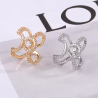 fashion new style women knuckle finger ring double layer zircon open nail ring bohemian charm girls jewelry gift accesories