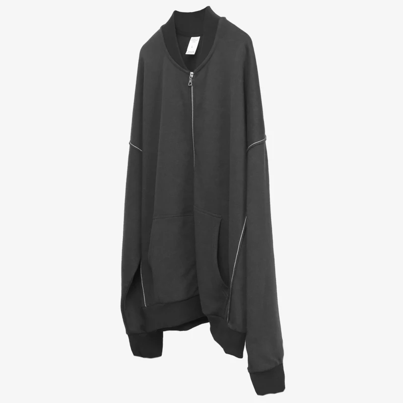 Dark grey Толстовка на молнии с подкладкой и контрастной строчкой; пальто реглан; уличная одежда - Цвет: Dark grey
