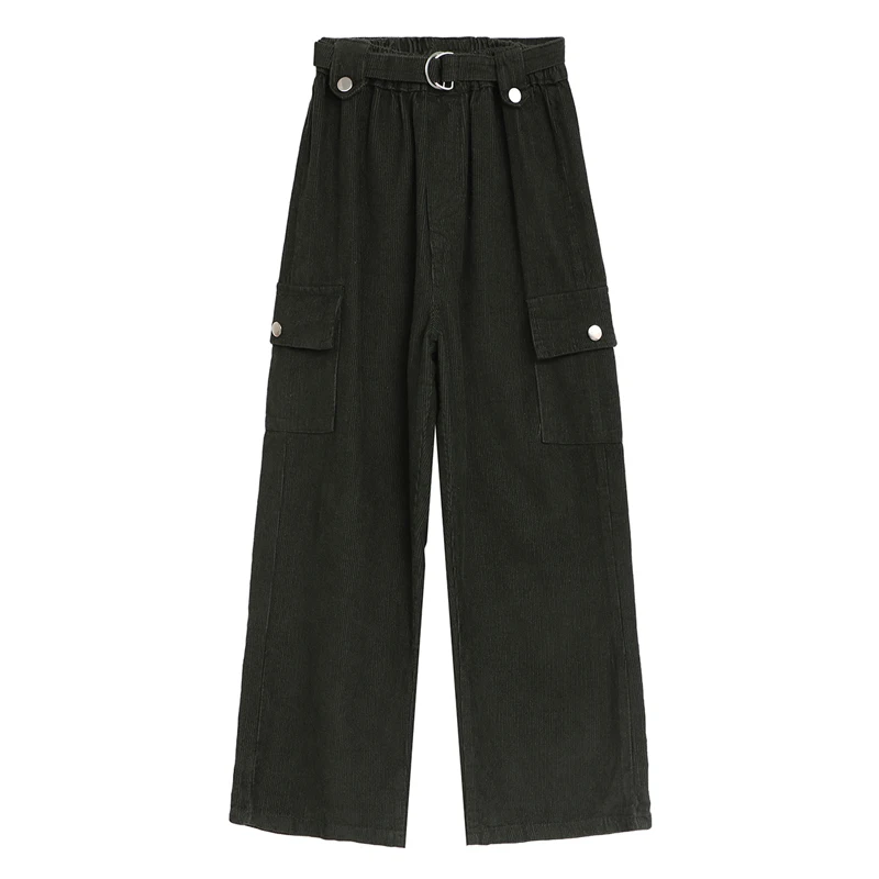 Женские свободные брюки в стиле ретро однотонные рабочие прямые с большими