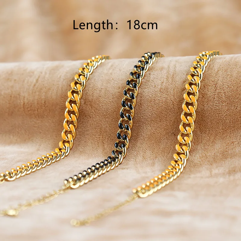 XUQIAN 18cm 2022 Fashion with Simple Drop Oil Chain Necklace Bracelet for DIY Handmade Jewelry Wholesale C0057