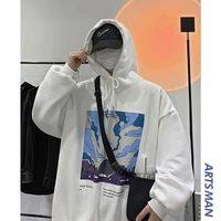 pure cotton couple hoodie mens sky pattern printing long sleeved casual pullover mens autumn loose street casual wear hoodie