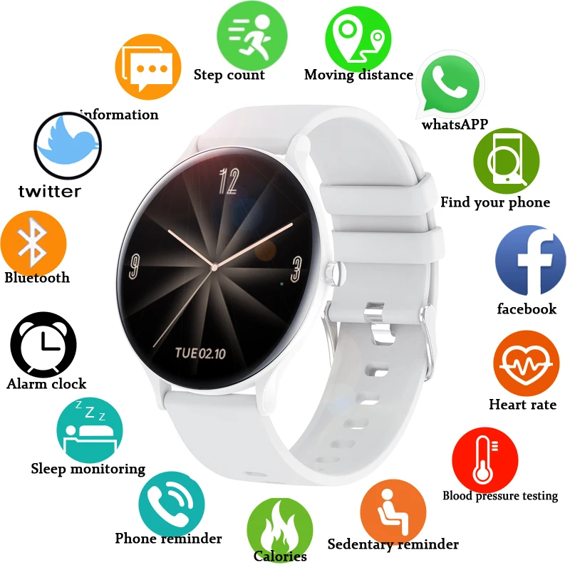 Новинка 2020 цветные женские умные часы с Полноразмерным сенсорным экраном