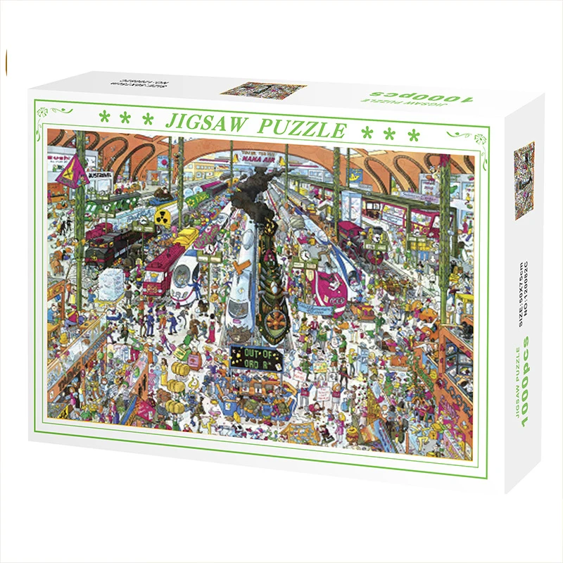 

1000 Pieces Jigsaw Puzzle Challenge Pop Fidget Toy Adults Brain Game ADHD Patience Pattern Paper Puzzle Party Christmas Gift