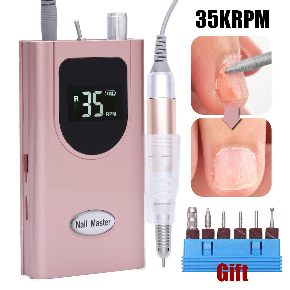 30W Rechargeable Nail Dril 35000RPM Portable Nail Drill Manicure Set File Nail Pen Machine With Battery Nail Grinding Machine