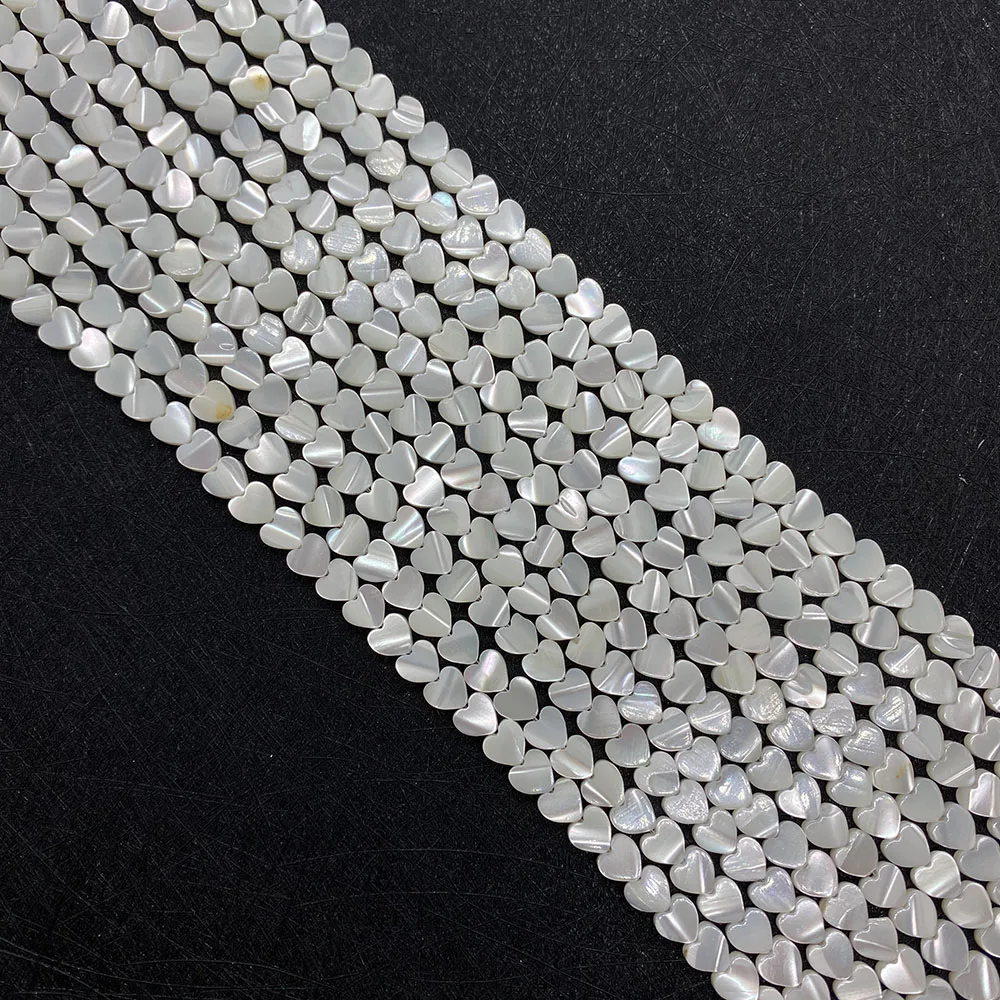 

Love Heart-shaped Beads Natural Pearl Shell Flat Polished Loose Beads Horseshoe Shape Used In Jewelry Necklace Making DIY Craft