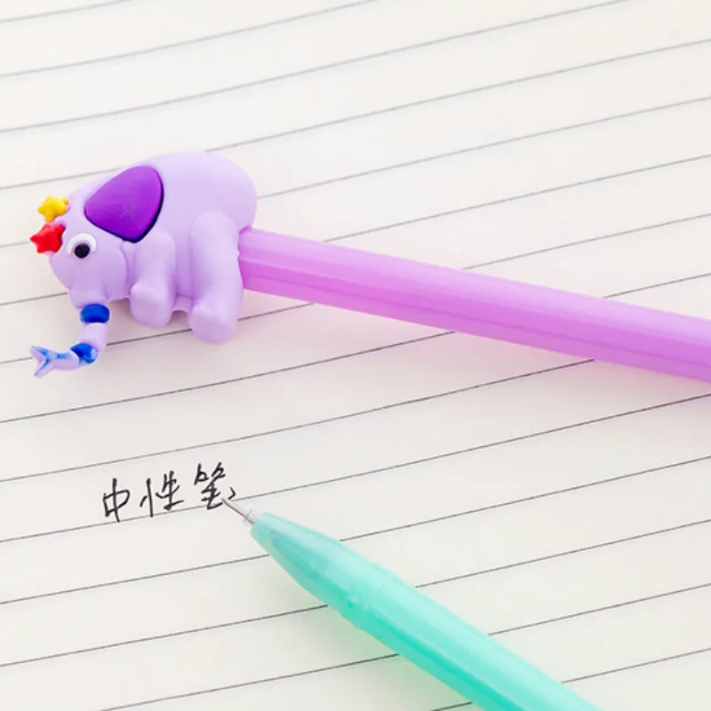8 Pcs Gel Pens Cute Creative Small Color Elephant Cartoon Student Neutral Pen Stationery Wholesale |