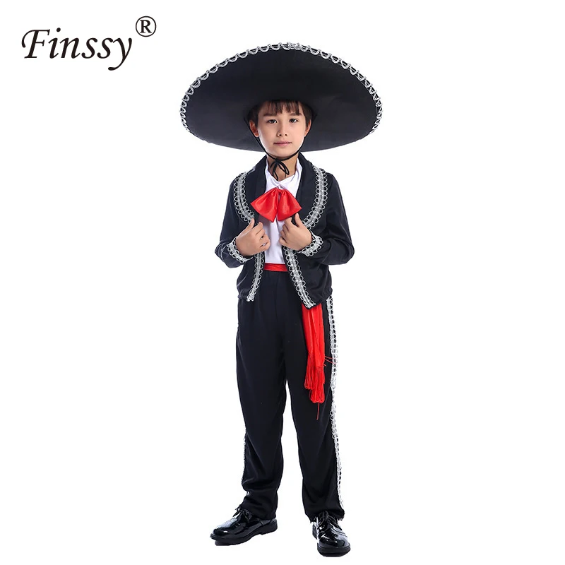 Kids costume Halloween for Chidren Mexican Costume Mariachi Party Set Matador Men`s Cosplay Carnival | Тематическая одежда и