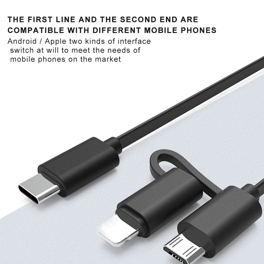 

Useful Phone Accessories Fast Charging Car Charging Adapter Retractable Micro-USB/Lightning+Type-C Charging Cable