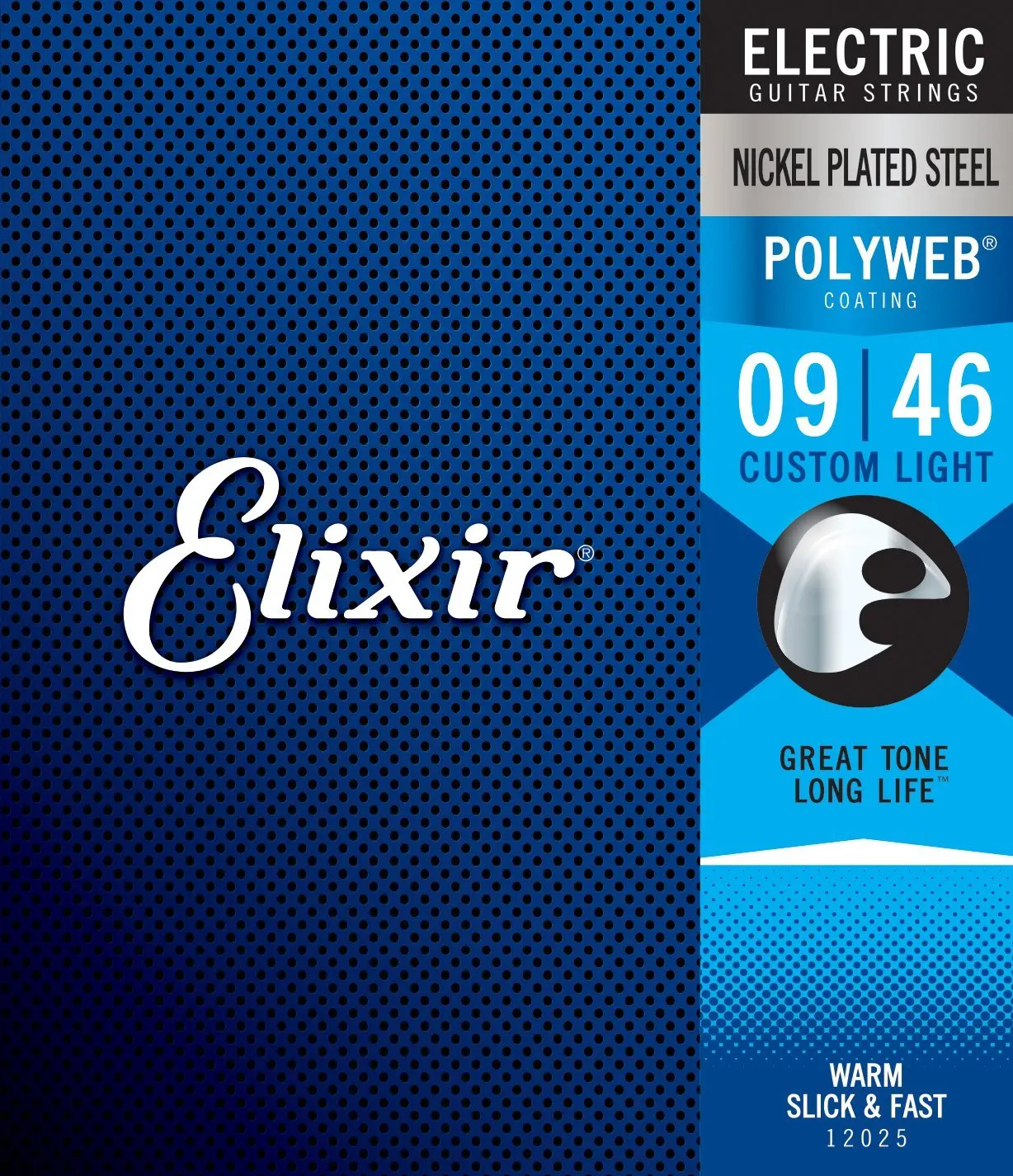 

Elixir Strings 12025 Electric Guitar String with POLYWEB Coating, Custom Light (.009-.046)