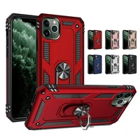 armor protect phone case for iphone 11 12 13 mini pro max 8 7 6 plus xr xs x soft tpupc cover back case magnetic ring bracket