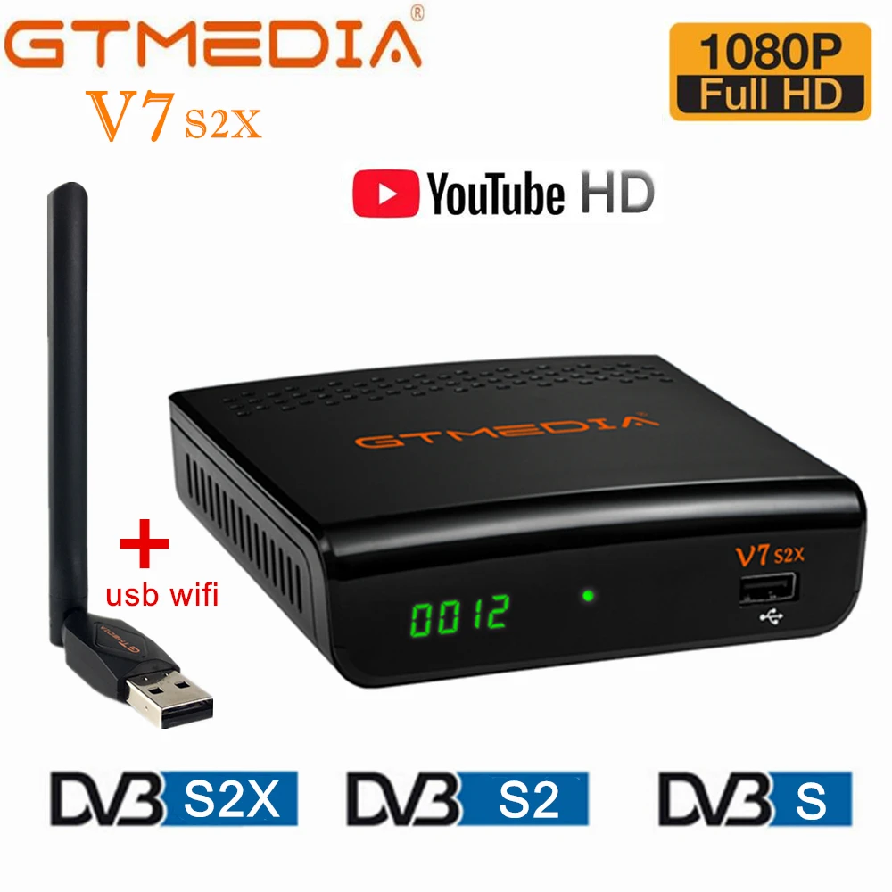 Горячая распродажа Gtmedia V8X DVB-S2X спутниковый телевизионный приемник с встроенным WIFI, такой же как V7S 2X OVA V7 HD H.265 1080P, поддержка CCCAM on.