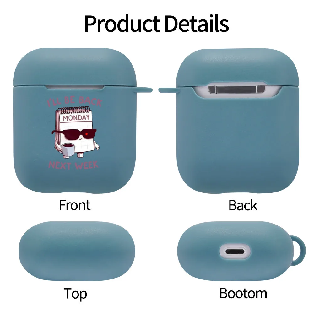 

Cartoon Monday Soft Case Candy Color For Airpods 2 Case For Bluetooth Earphone Airpod 1 2 Funda For Air Pods 1 Protective Coque