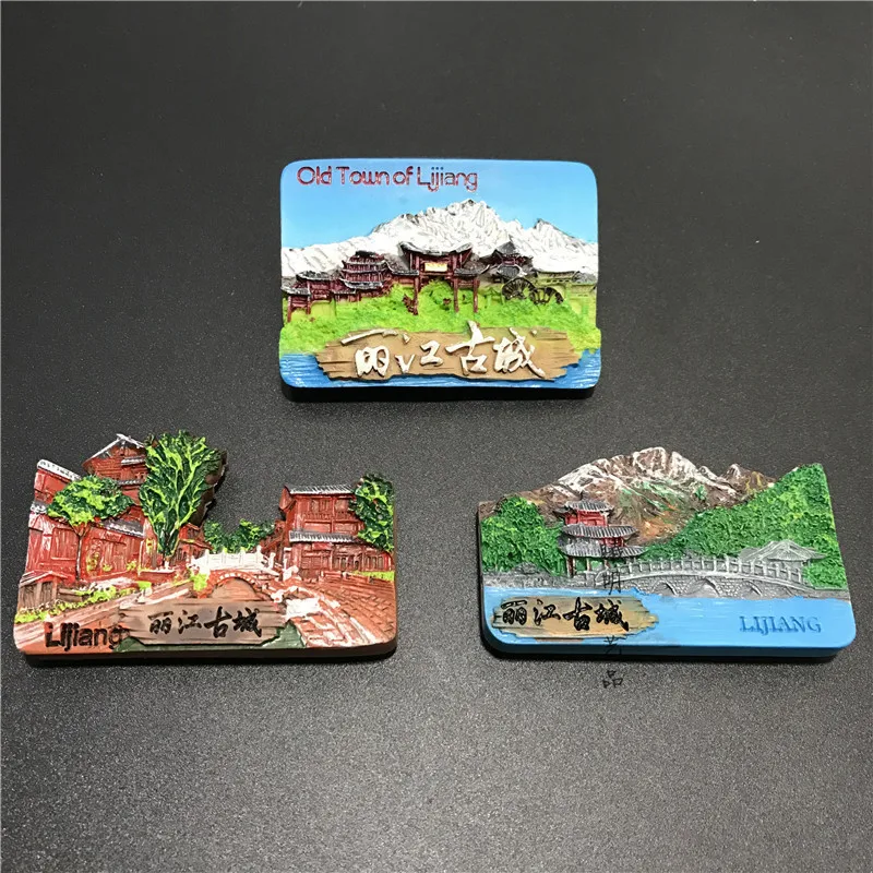 3d магниты на холодильник Китай Юньнань Лицзян древний город наклейки Смола