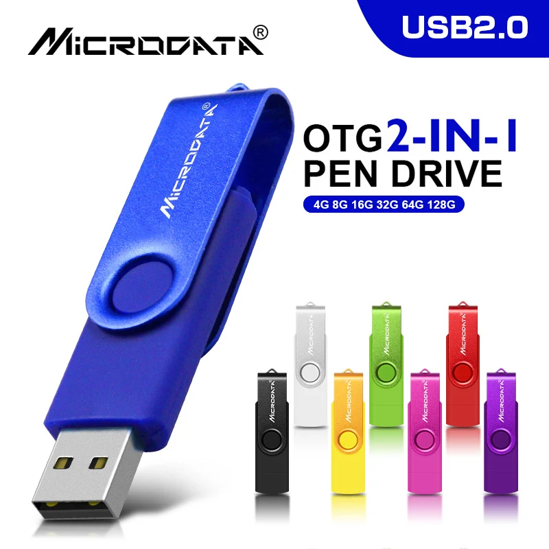 Металла OTG usb 2 в 1 Флеш накопитель 128 ГБ микро флеш-накопитель 32 флэш-накопитель 64
