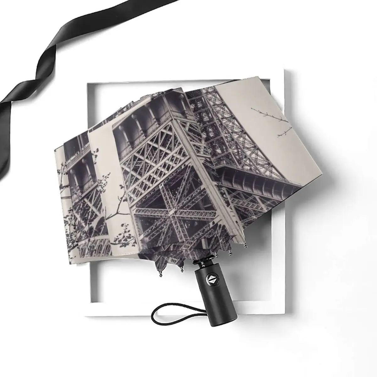 Prezzo Ombrello Automatico Pioggia Donna Ombrello A Tre Pieghe Vintage Torre Eiffel Ombrello Antivento Ombrello Impermeabile Femminile