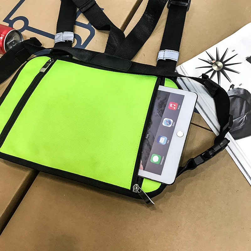 Тактическая нагрудная сумка светоотражающая в стиле хип-хоп унисекс | Багаж и