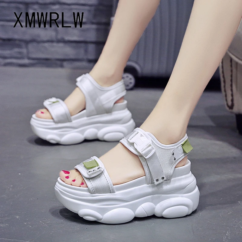 XMWRLW Sandals Women 2020 Summer High Heels Wedges Shoes For Women Buckle Summer Sandals Rubber Sole Female Casual Shoes Sandal
