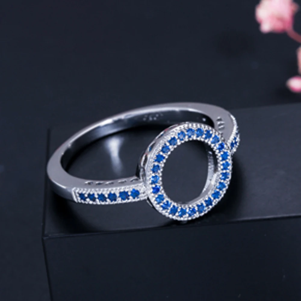 Женские круглые обручальные кольца ThreeGraces простые серебристые с микрозакрепкой