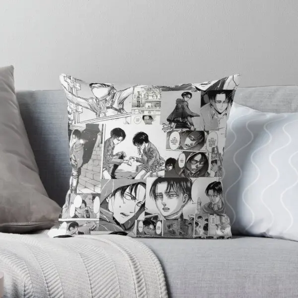 

Levi Manga Collage Printing Throw Pillow Cover Bedroom Bed Decorative Car Case Wedding Square Decor Comfort Pillows not include