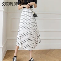soburlur 2021 summer new white womens midi skirts korean fashion elegant all match maxi skirt preppy style fairy grunge casual