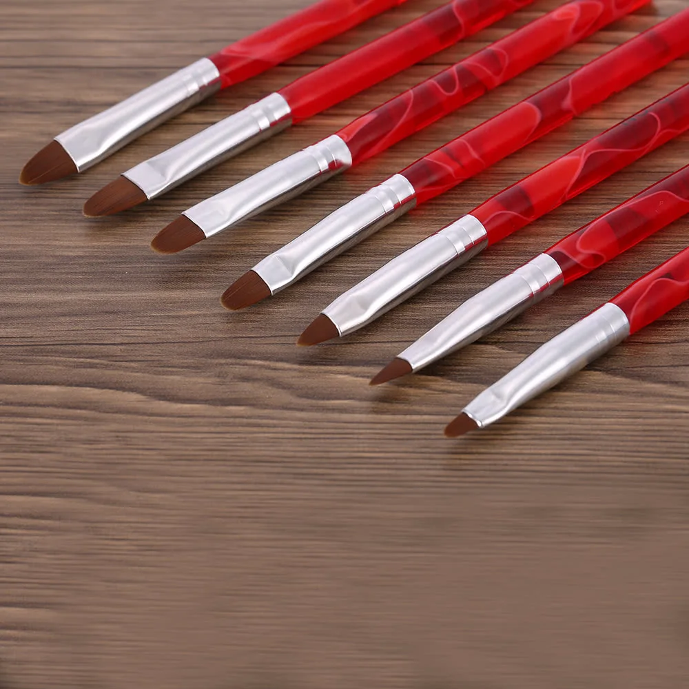 

BQAN 7pcs Professional UV Gel Brush Set Nail Art Painting Brush Pen Set Nail Sculpturing Pen Kit DIY Nail Tools Nylon Brush Hair