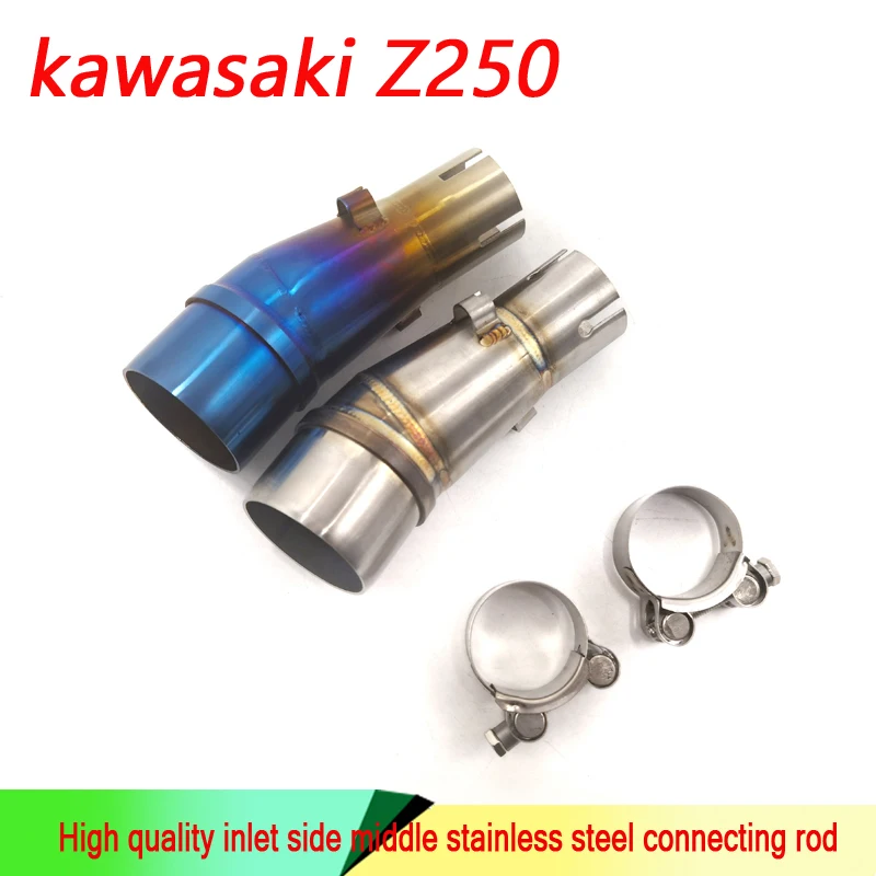 

Модифицированная выхлопная труба для мотоцикла средняя подходит для Kawasaki Z250 полусиняя средняя выхлопная труба из нержавеющей стали