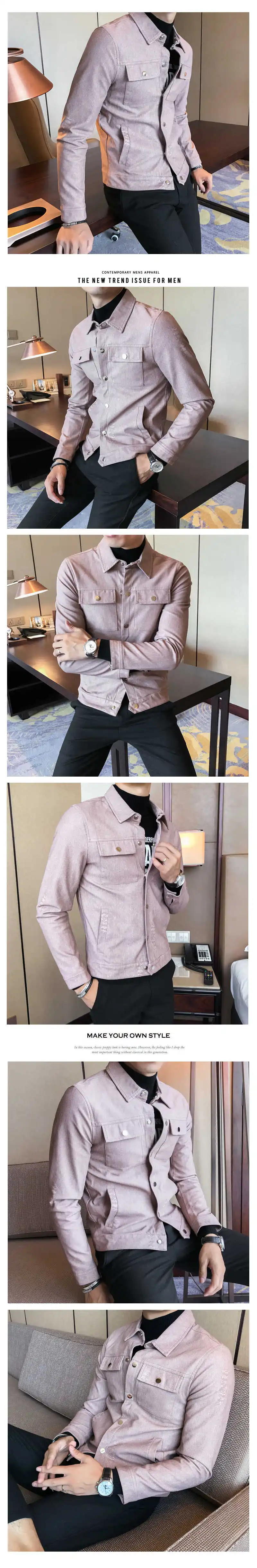 Casual Chaqueta De Cuero Moto Leather Jackets Mens Bomber Jackets PU Man Korea Fashion Slim Fit Single Breasted Leather Jackets
