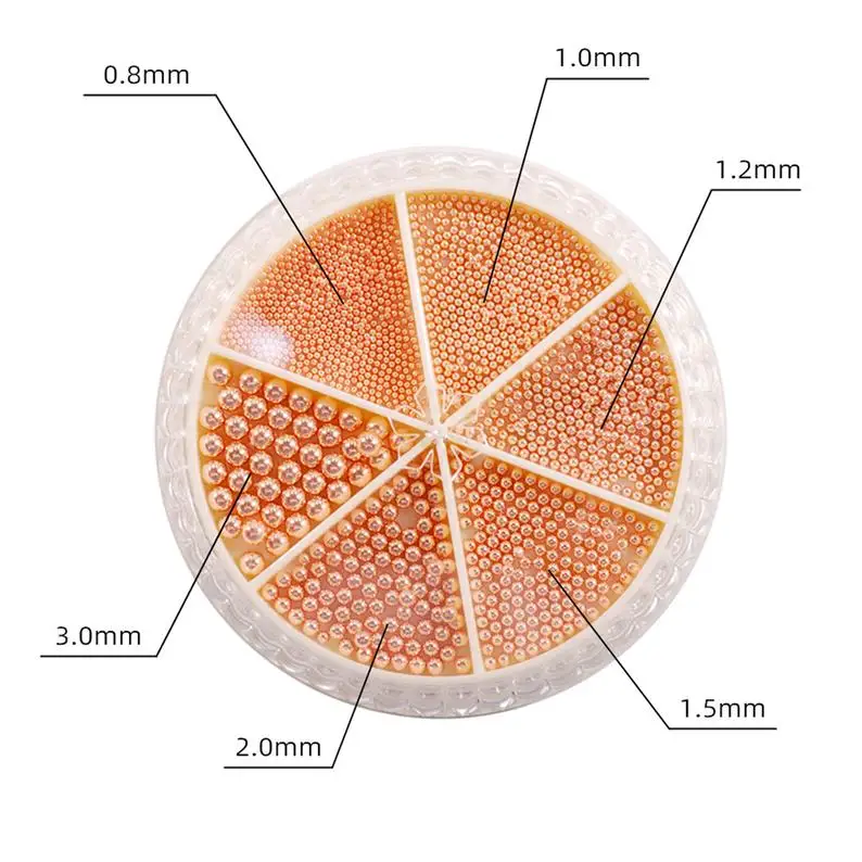 

1 Box 6 Manicure Small Steel Ball DIY Manicure Supplies 6 Grid Mixed Turntable Nail Ornament Small Steel Ball Metal Steel Ball