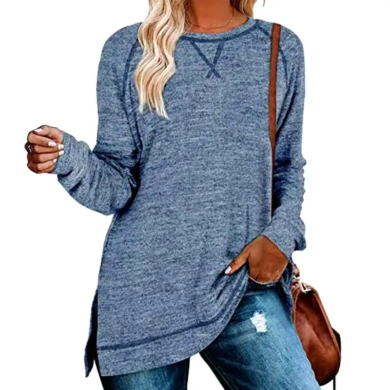 

New Women's Knitted Sweater Pure Color Knitwear Clothing Causal Loose O Neck Pullover Long Sleeve Bottoming
