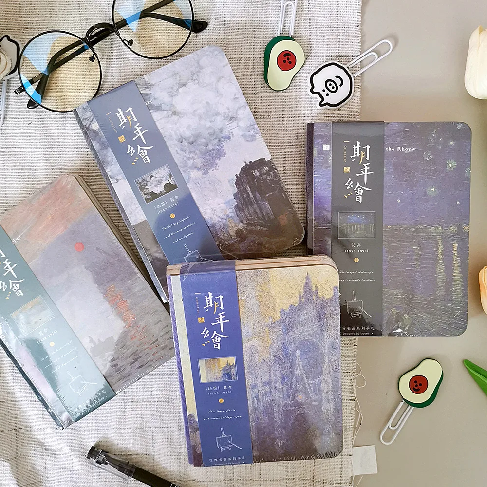 Master Painting Series Creative Van Gogh Monet Art Literary Hand Notebook Van Gogh Monthly Planner Agenda Organizer Cute Travel