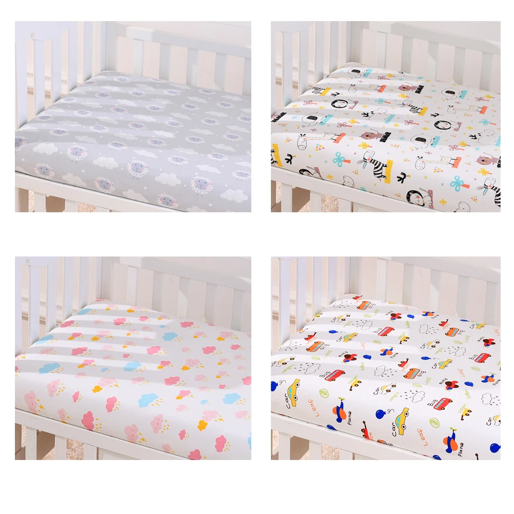 

Baby Crib Sheets Stretchy Organic Knitted Cotton Bed Linens Jersey Newborn Toddler Boys Cot Mattress Cover Girls 140x70cm