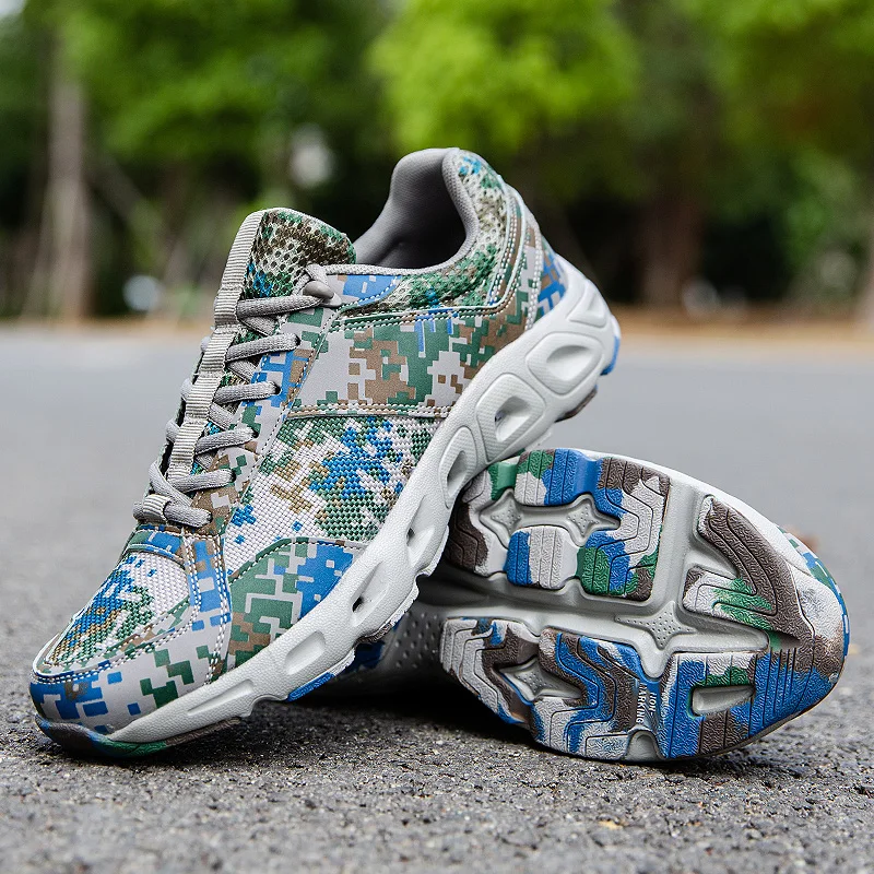 

Comfortable Camouflage Wading Shoes 46 Lightweight Flying Woven Breathable Casual Men's Shoes Non-slip EVA Outdoor Sports Shoes