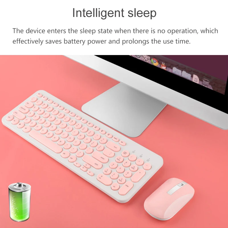 Беспроводная игровая клавиатура 2 4G мышь комбо USB приемник бесшумная мини-мышь