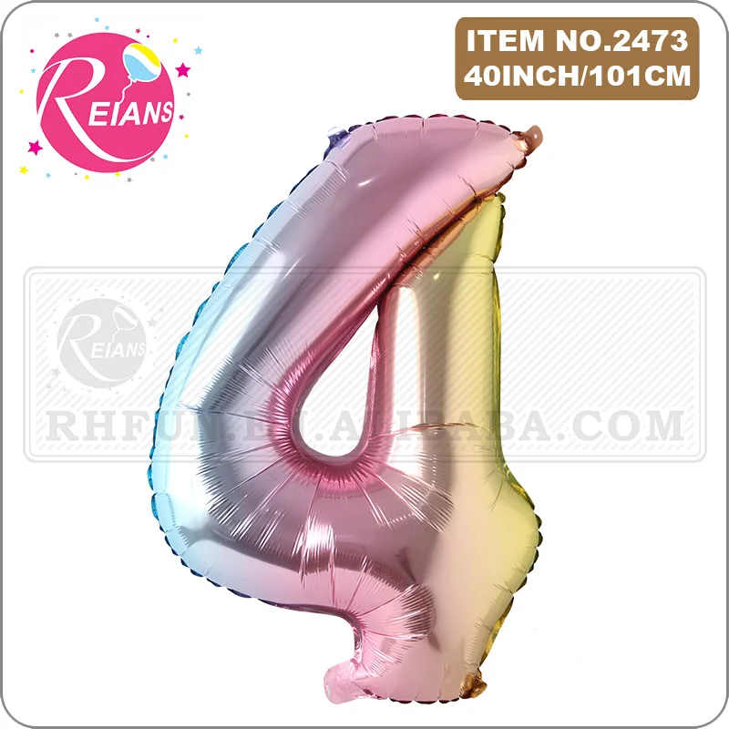 

40 inch rainbow Gradient colorful big size Number Foil Helium Balloons Birthday Party Celebration decoration large globos