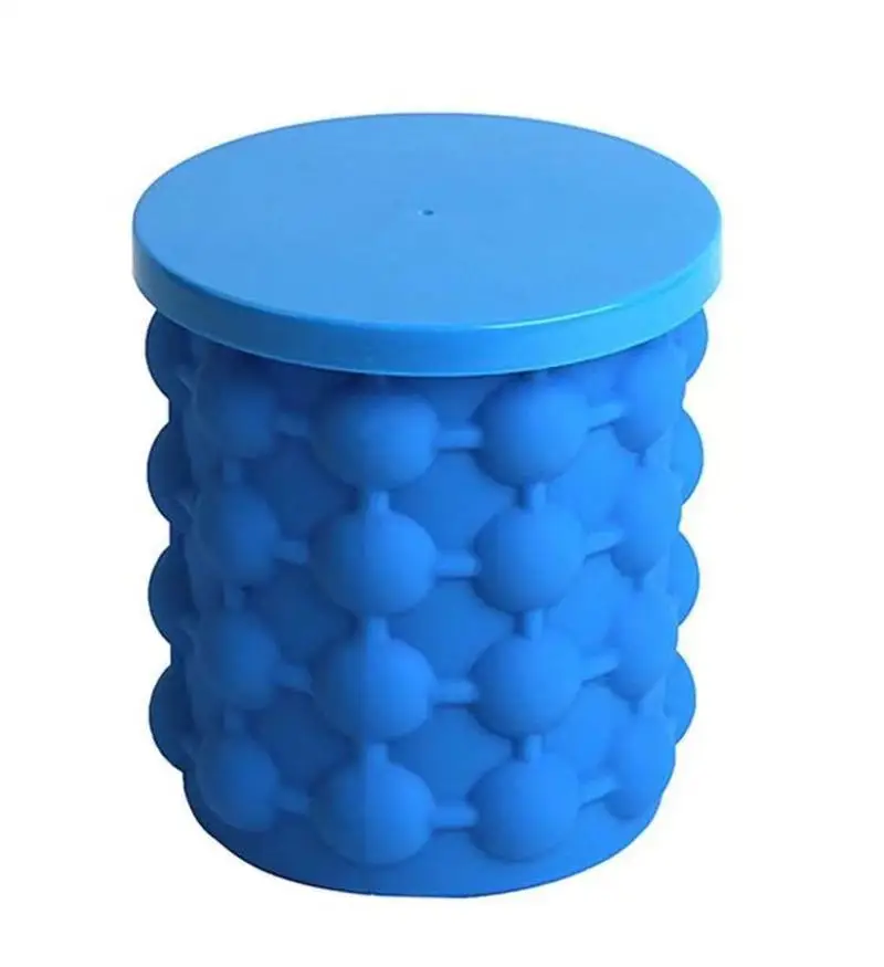 2 в 1 силиконовый ледяной кубик синий круглый ведро-лоток для морозиживания