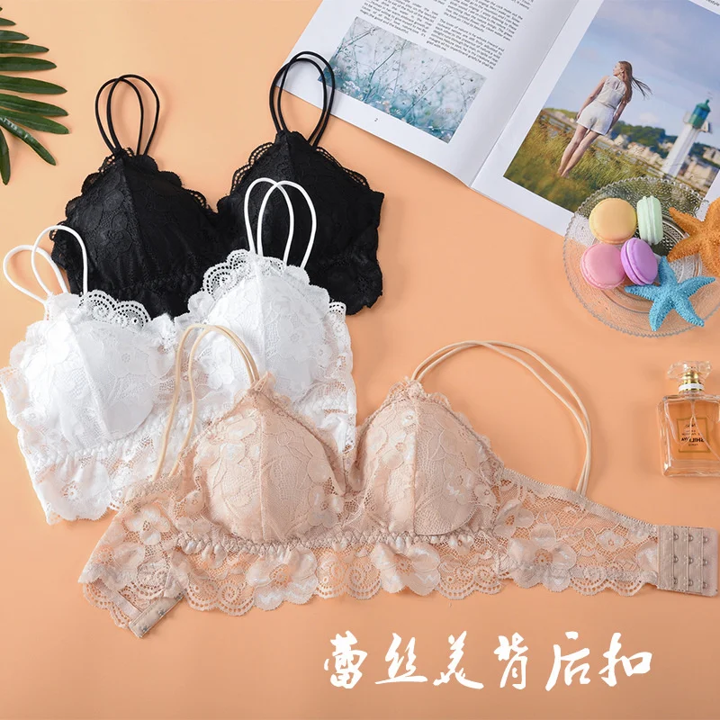 

3D Sexy lace Lingerie Seamless Sport Bra U Type Backless Strapless Top Bra Push Up Bralette Brassiere Women Underwear vest