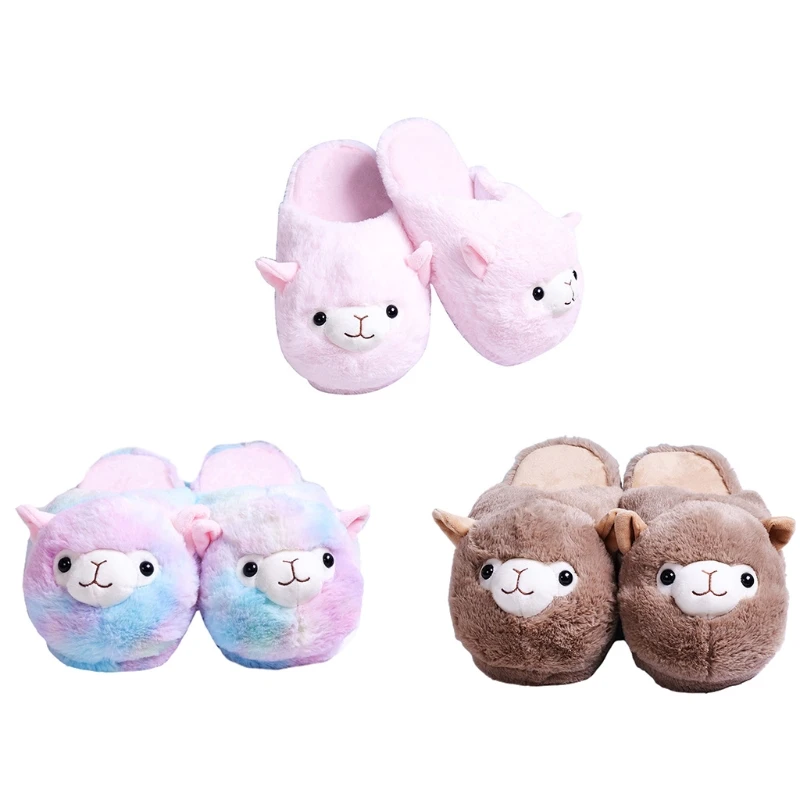 

Cartoon Alpaca Funny Shoes Girls Lovely Indoor Slippers Ladies Home Shoes Fashion Plush Warm Slippers Women Winter Shoes