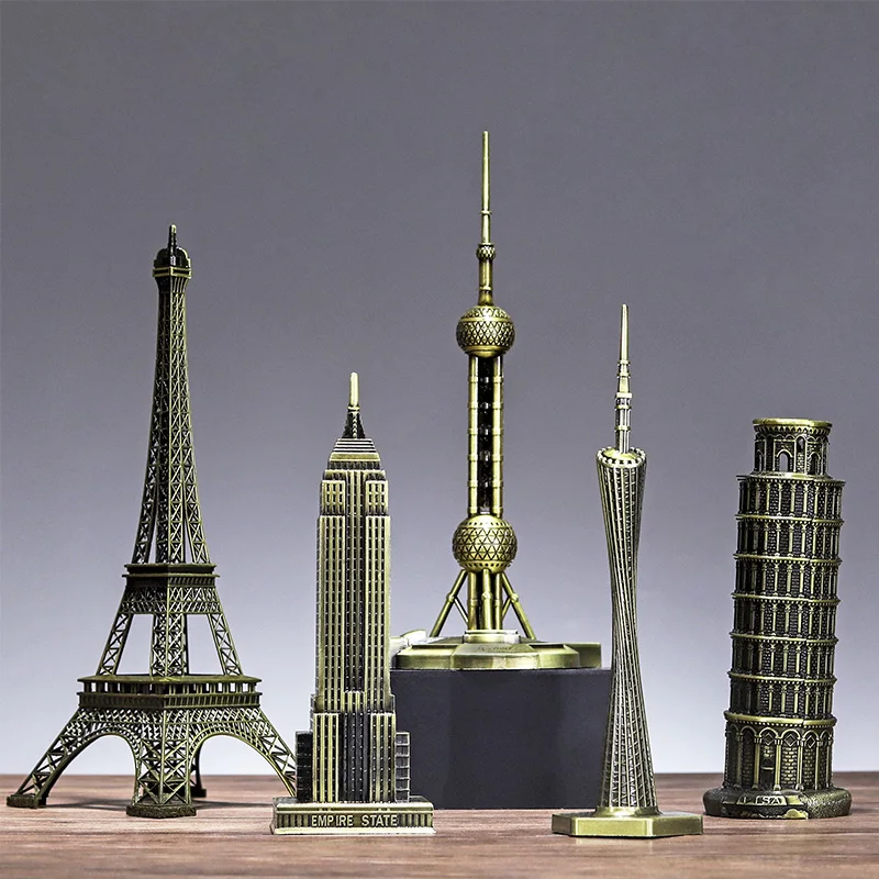 

Metal 3D World Famous Architectural Bronze Crafts Model Building Home Decor Eiffel Tower/Statue of Liberty/Empire State